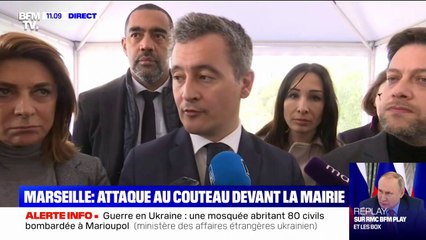 Gérald Darmanin sur l'attaque au couteau à Marseille: "L'agresseur n'est pas connu des services de police et n'aurait pas d'antécédent judiciaire"