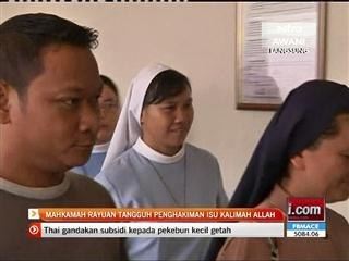 Mahkamah rayuan tangguh penghakiman isu kalimah Allah