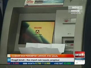 Cubaan dua perompak larikan ATM gagal