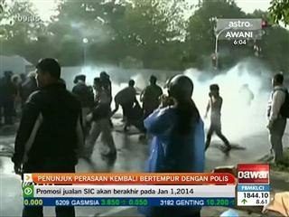 Penunjuk perasaan kembali bertempur dengan polis