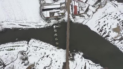 BALIKESİR - Drone - Kar Nergis Çayı çevresini beyaza bürüdü