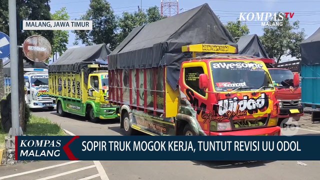 Aksi Solidaritas Sopir Truk Malang Raya Tuntut Revisi UU ODOL