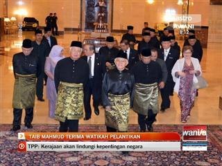 Taib Mahmud terima watikah pelantikan