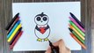 HOW TO DRAW A PENGUIN,EASY DRAWING,STEP BY STEP DRAWING FOR KIDS,EASY ART