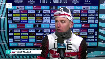 Pogačar after the stage 6 finish | 2022 Tirreno Adriatico EOLO