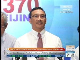 Malaysia berkongsi maklumat dengan keluarga penumpang