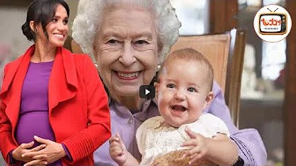 Meghan shows pregnant belly when pregnant with her 3rd baby at the meeting of Lilibet and the Queen