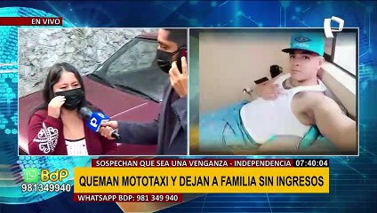 Extranjero quema mototaxi como represalia a empresaria que no le quiso alquilar vehículo