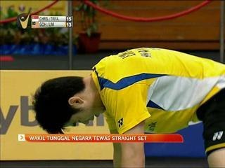 Wakil tunggal negara tewas straight set