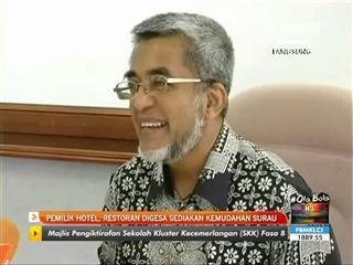 Pemilik hotel, restoran digesa sedia kemudahan surau