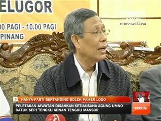 Hanya parti bertanding boleh pamer logo