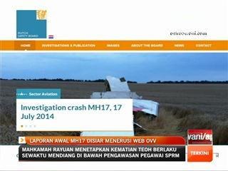 Laporan awal MH17 disiar menerusi web OVV