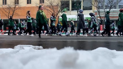 Parade met with strong wind and snow