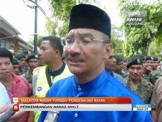 MH17: Malaysia masih tunggu pengesahan rasmi