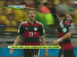 Brazil dimalukan, Jerman ke final Piala Dunia