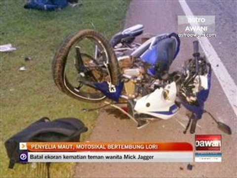 Penyelia maut, motosikal bertembung lori