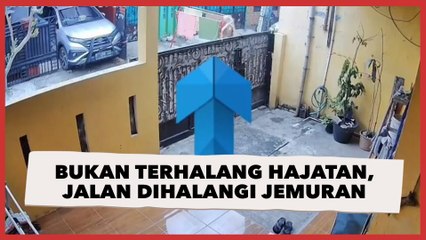 Bukan Terhalang Hajatan, Jalan Dihalangi Jemuran, Warganet: Bertetangga Butuh Waras dan Sabar
