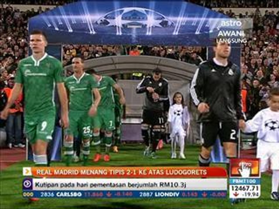 Real Madrid menang tipis 2-1 ke atas Ludogorets