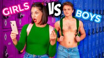 GIRLS VS BOYS Real Differences And Funny Situations by 123 GO