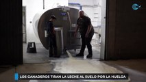 Los ganaderos tiran la leche por la huelga de transportes