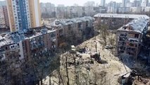 Rus güçleri Kiev'de yine sivil yerleşim bölgesini vurdu