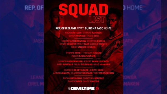 Roberto Martinez dévoile la sélection des Diables rouges pour affronter l’Eire et le Burkina Faso