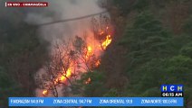 ¡Incendio forestal arrasa cerro en aldea La Cuesta No.2!