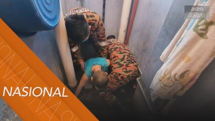 Kaki kanak-kanak lapan tahun tersangkut dalam lubang tandas