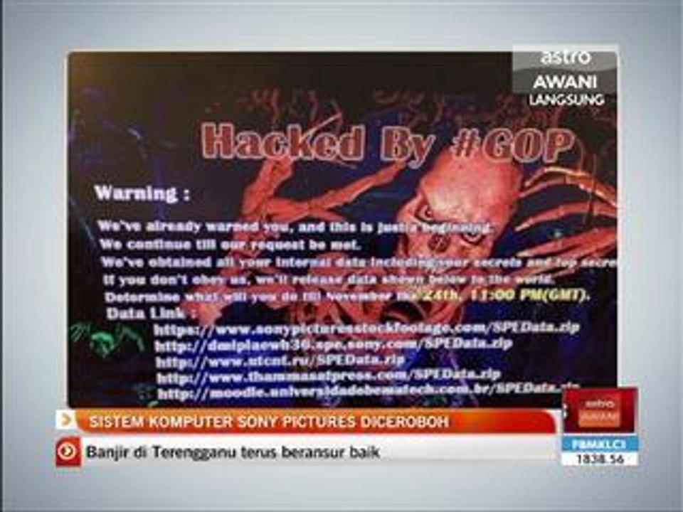 Sistem komputer Sony Pictures diceroboh