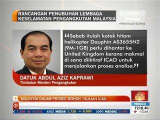 Rancangan penubuhan Lembaga Keselamatan Pengangkutan Malaysia