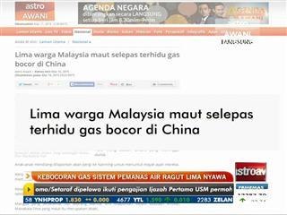 Kebocoran gas sistem pemanas air ragut lima nyawa