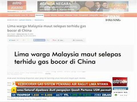 Kebocoran gas sistem pemanas air ragut lima nyawa