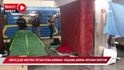 Kievliler metro istasyonlarında yaşamlarına devam ediyor