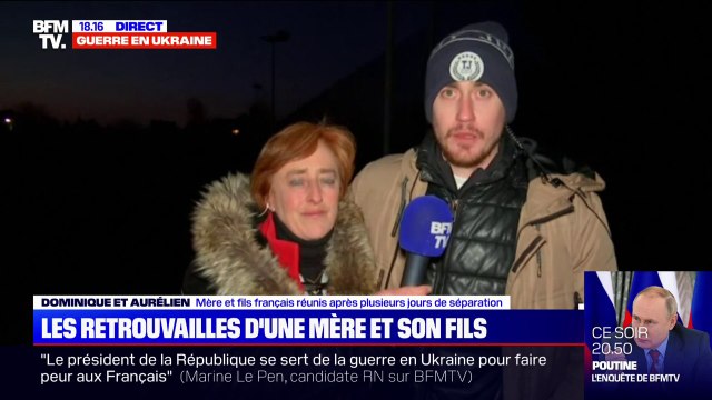 Je suis heureux de pouvoir retrouver une vie à peu près normale : alors qu'il résidait en Ukraine, ce Français vient de retrouver sa mère à la frontière polonaise