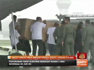 Mayat rakyat Malaysia mangsa AirAsia QZ8501 dibawa pulang