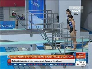 Nur Chabitah & Yan Yee raih emas 3 meter papan anjal seirama