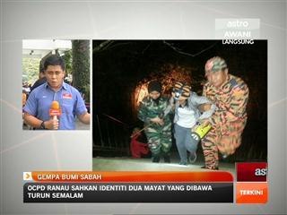 Laporan gempa bumi Sabah - Ridzal Abdullah (6 Jun,1:00 petang)