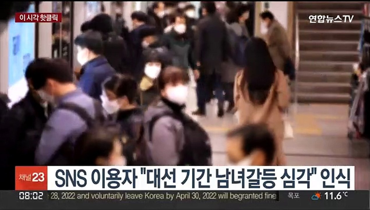 [핫클릭] SNS 이용자 "대선 기간 남녀갈등 심각" 인식 外