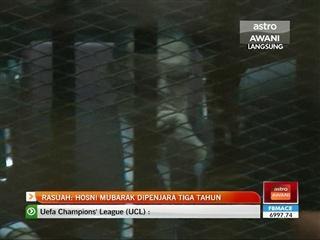 Rasuah: Hosni Mubarak dipenjara tiga tahun