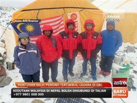 Runtuhan salji, pendaki tertimbus, cedera di EBC