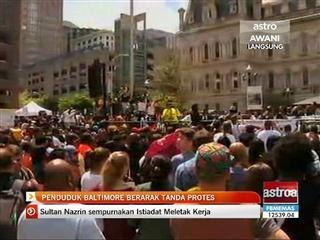 Penduduk Baltimore berarak tanda protes