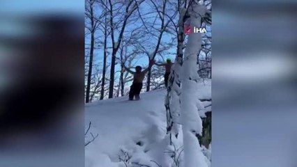 Bursa'da bone takıp yarı çıplak şekilde karın tadını çıkardılar