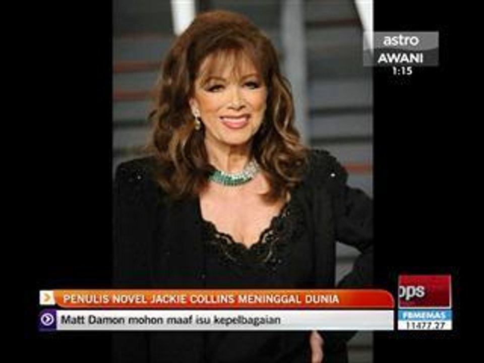 Penulis novel Jackie Collins meninggal dunia