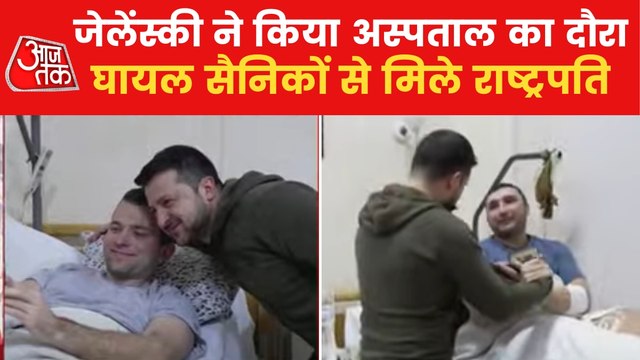Zelensky meets injured Ukrainian soldiers in Hospital