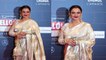 Rekha गोल्डन साड़ी में पहुंची Hello Hall of Fame Awards 2022 पर ; Watch video | FilmiBeat
