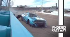 Corey LaJoie pounds wall, loses a wheel and tire at Phoenix