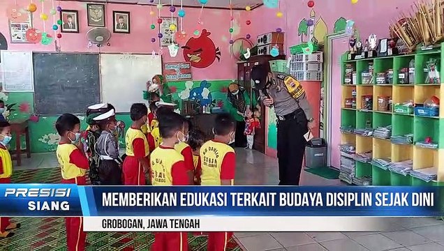 Di PAUD, Bhabinkamtibmas Polsek Gubug Grobogan Edukasi Prokes
