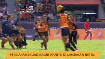 Persiapan skuad ragbi wanita di landasan betul