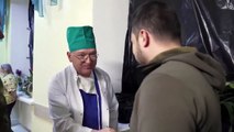 President Volodymyr Zelensky visited the military hospital in Kyiv.