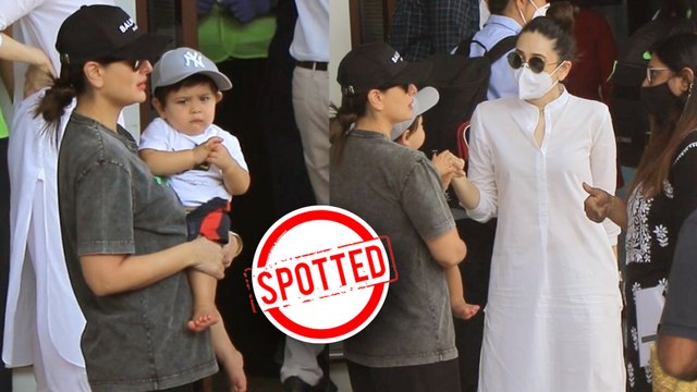 Kareena Kapoor And Karisma Kapoor Spotted With Their Kids At Mumbai Airport